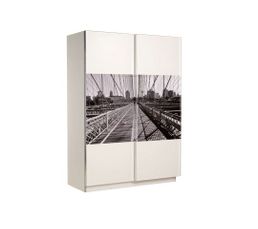 Armoires - Rangement 2P coulissantes NEW YORK 400015 Blanc