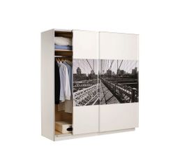 Armoires - Rangement 2P coulissantes NEW YORK 400020 Blanc