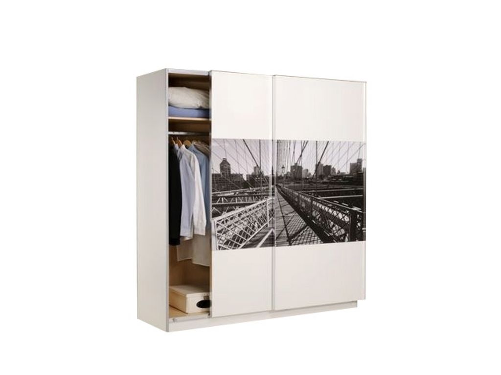 Armoires - Rangement 2P coulissantes NEW YORK 400020 Blanc