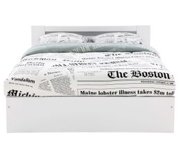 Lits - Lit 140 x 190 cm EVO 3478 Blanc
