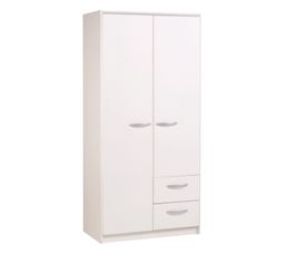 Armoire 2 portes 2 tiroirs EVO 3478A2PT Blanc