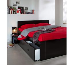 Kit A Faire Lit 2 Personnes 140x190 cm Moderne Design Finition Noir Laque 150 x