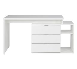Bureaux - Bureau d'angle pivotant NOLAN blanc brillant