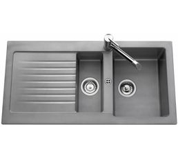 Evier 1 bac+1 vide sauce FARANDOLE Aluminium