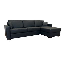 Canap�s - Angle convertible mérid.révers NICARAGUA Cuir Léonardo Noir