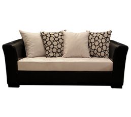 Canap&eacute; convert.3 places SANTIAGO Look Noir/tissu gris perle