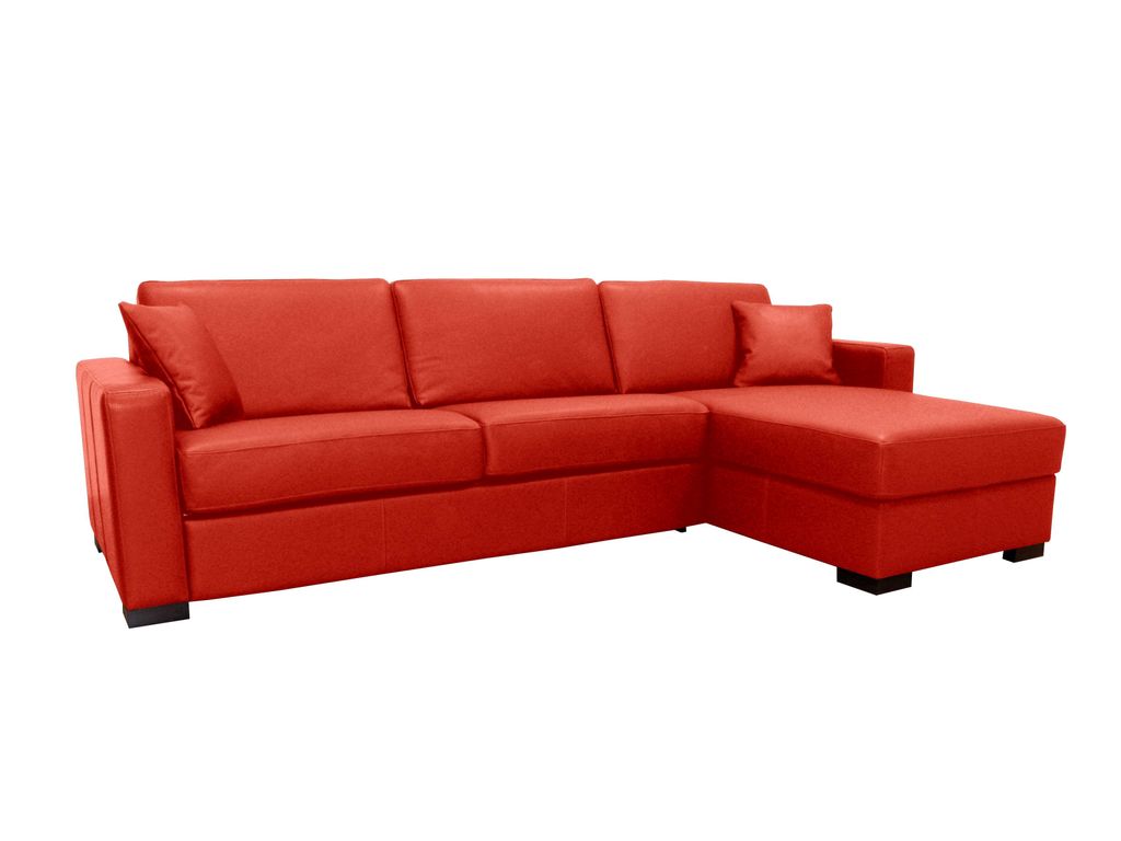 Canap�s - Angle conv. m�r. r�ver. Bultex NICARAGUA Cuir L�onardo Rouge