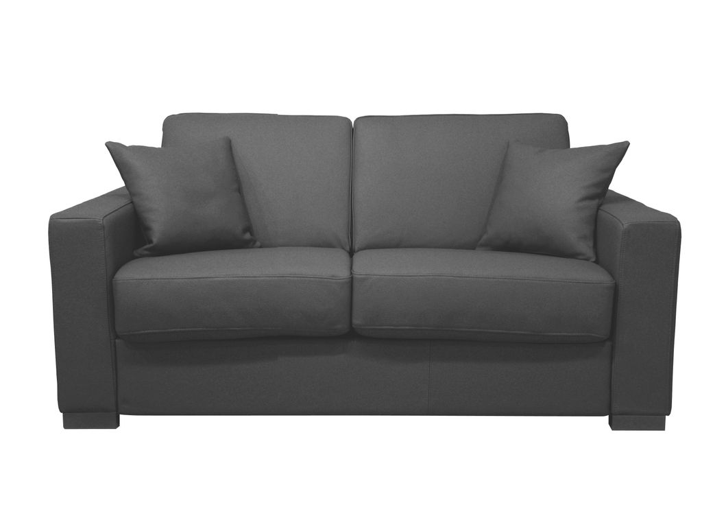 Canap�s - Convertible 2 places Bultex NICARAGUA Cuir L�onardo Anthracite
