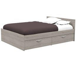 Lits - Lit 2 tiroirs 140x190 cm NOW ch�ne