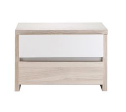 Chevets - Chevet 2 tiroirs DOCKER fr�ne clair/blanc