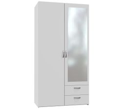 Dressings - Rangement 2P/1 miroir + 2T SPACE 472065 blanc