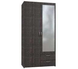 Dressings - Rangement 2P/1 miroir + 2T SPACE 472066 Ch�ne gris