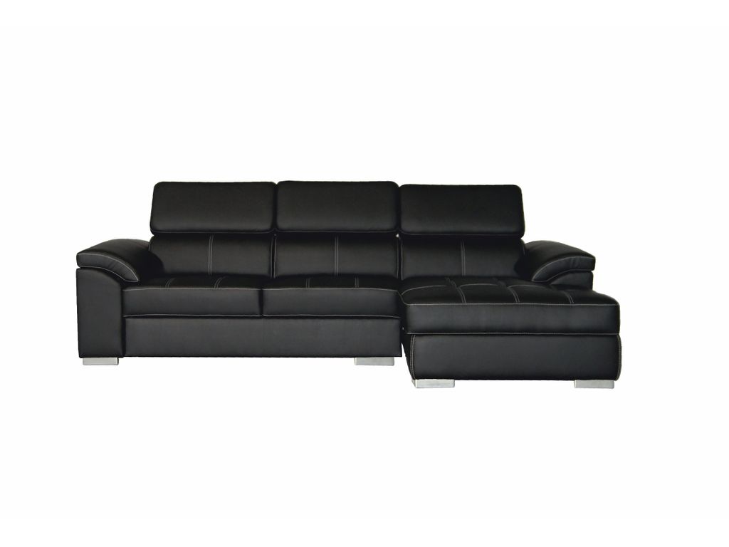 Canap�s - Canap� d'angle m�ridien.droit ARTIC Polyur�thane noir