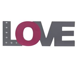 Toiles - Mot d�coratif LOVE Gris/Rose