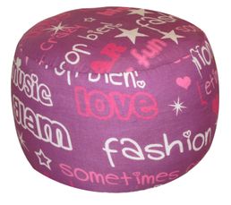Pouf D. 42 x H. 28 cm FASHION Prune
