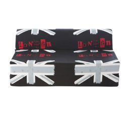 Poufs & Poires - banquette l.115-H.48-L.75 SOHO UK imprimé