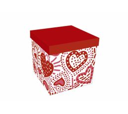 Set de 2 bo�tes carr�es COEUR Rouges