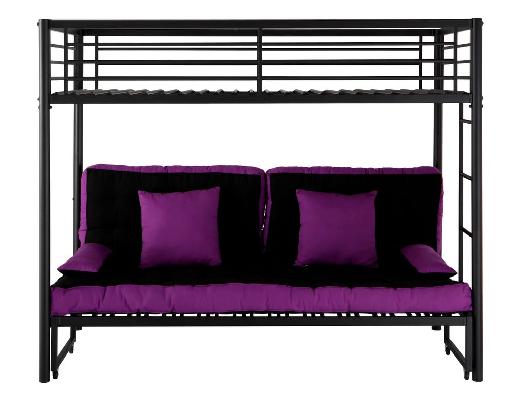 Lits Superpos�s Et Mezzanines - Lit superpos� + banquette LEXIE Noir et Violet