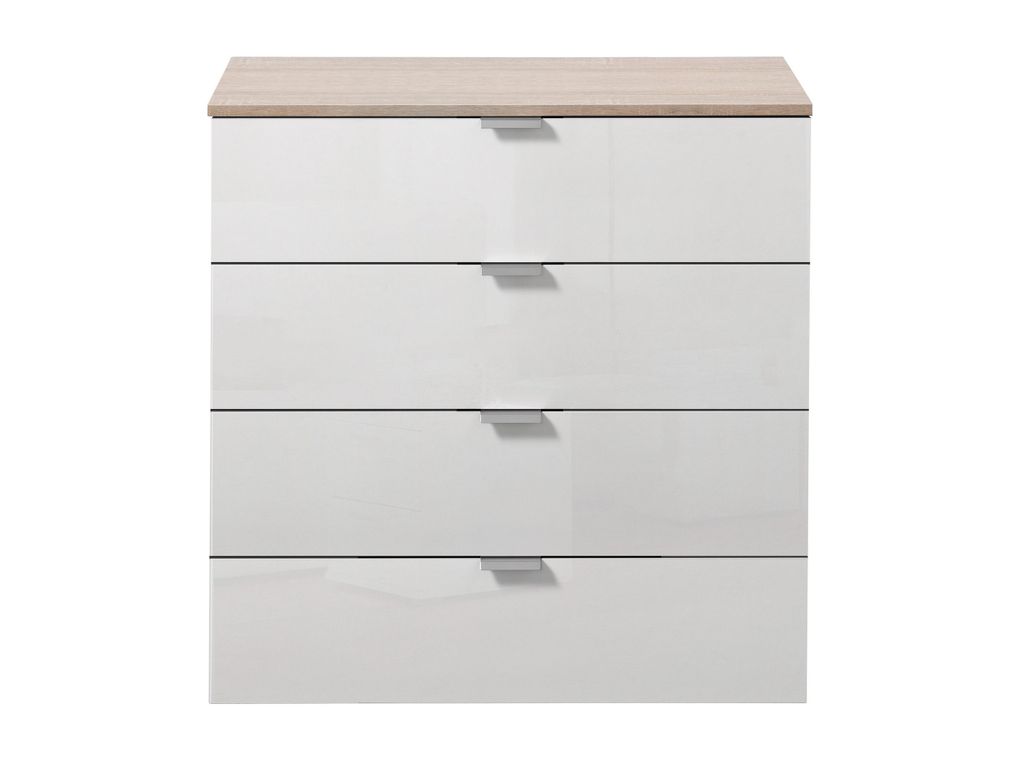 commode 4 tiroirs blanc laque