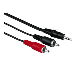 Connectiques Audio Video - C�ble audio HAMA 2 RCA m�le/Jack 3,5mm m�le 2m