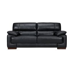 Canap�s - Canap� fixe 3 places MILAN Cuir/cro�te cuir M114 Noir