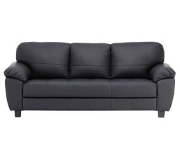 Canap� fixe 3 places SIENNA Cuir/cro�te cuir Noir