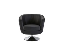 Fauteuils - Fauteuil pivotant LEO Polyur�thane noir