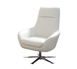 Fauteuils - Fauteuil pivotant KING Cuir/cro�te cuir Ecru
