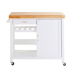 Desserte de table roulante chocolat crème, Mobilier de cuisine pour sénior,