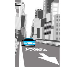 Toiles - Toile 40X60 TAXI BLEU