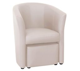 Fauteuils - Cabriolet + Pouf CLAYTON Polyur�thane Beige