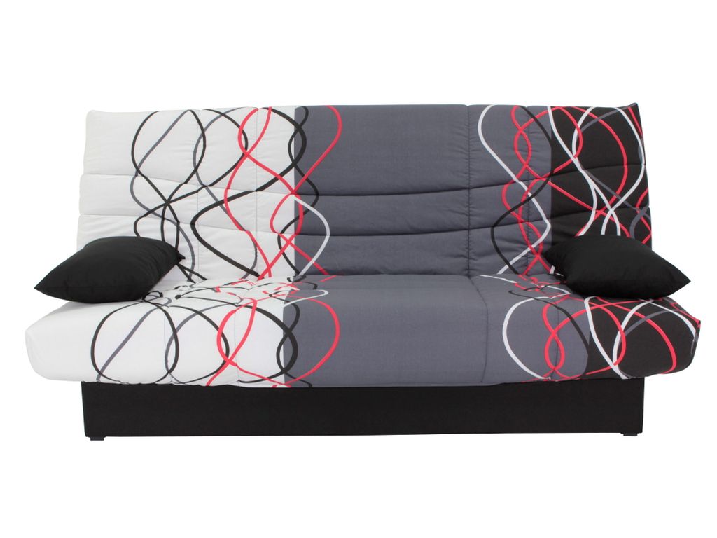 Banquette-lit clic-clac PORTO Onde Rouge/Noir