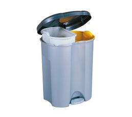 Poubelles - Poubelle 2 x 27L 7607 DUO TRI SELECTIF Argent