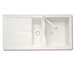 Evier 1 bac 1/2 METEOR Blanc