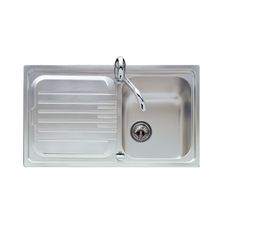 Evier 1 bac + 1 égouttoir FUTURO FOX611-Inox
