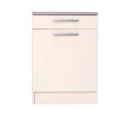 Meubles Bas - Bas 60 cm 1 porte 1 tiroir WAVE 101.04.25 / Blanc