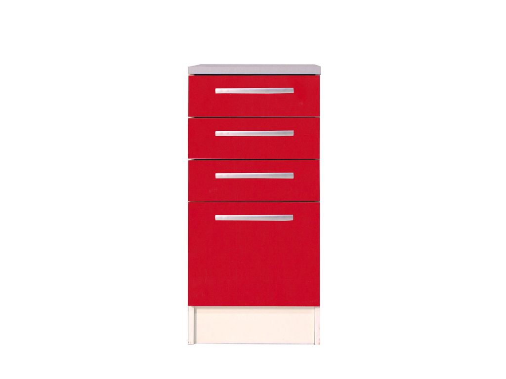 Meubles Hauts Et Bas - Bas 40 cm 4 tiroirs SURF 101.30.23 / Rouge