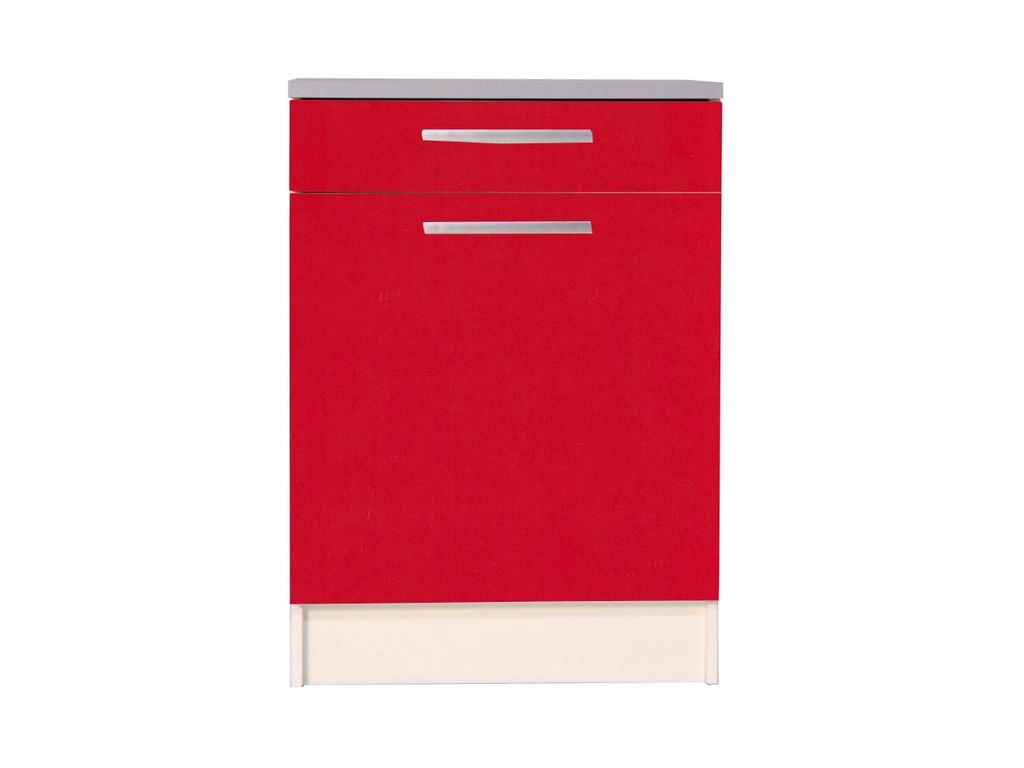 Meubles Hauts Et Bas - Bas 60 cm 1 porte 1 tiroir SURF 101.30.25 / Rouge
