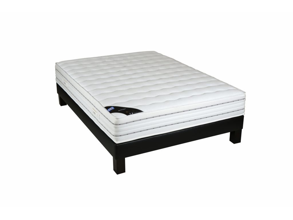 Sommiers - Sommier PU noir 90 x 190 cm SEALY AMBIANCE 15 PU