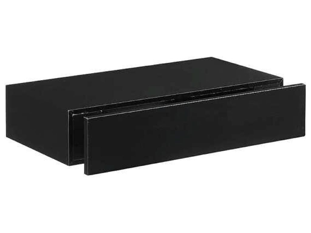 Etag�res - Etag�re murale L. 48 cm DURALINE Noir haute brillance / Tiroir