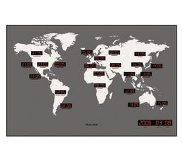 Horloge 55 x 36 cm WORLD LED