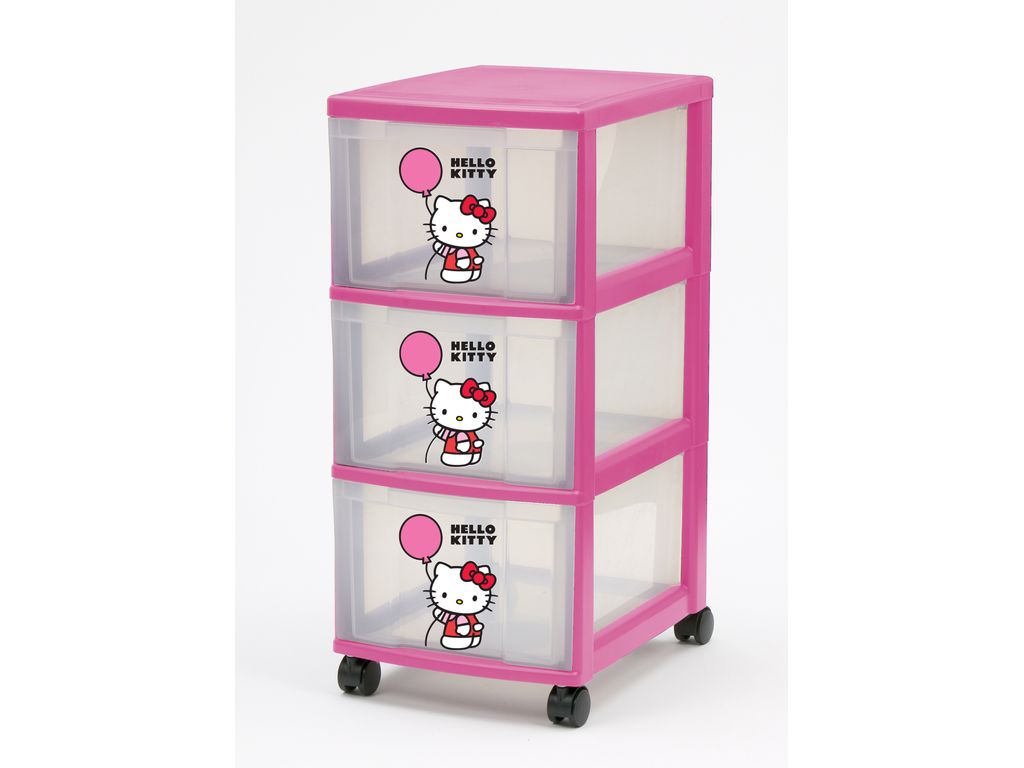 Boites De Rangement - Tour 3 tiroirs HELLO KITTY Rose