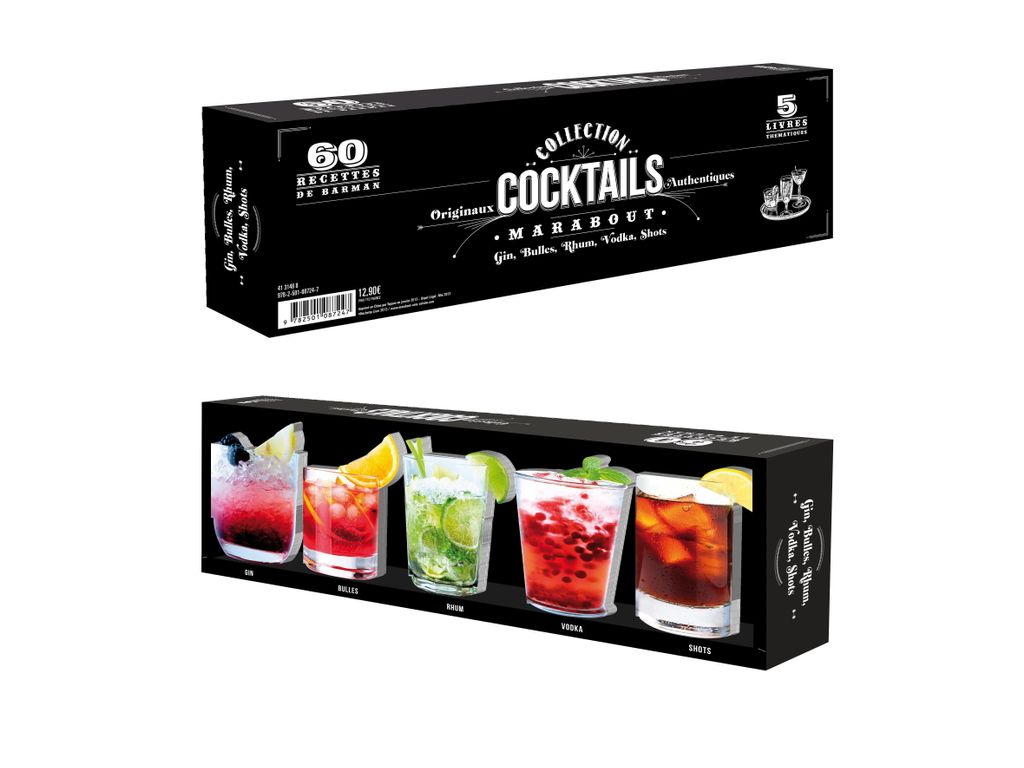 Livres De Cuisine - Livre de cuisine MARABOUT Set 5 livres formes Cocktail