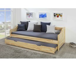 Lit Gigogne 90x200 Cm Ela En Bois Naturel Lit Gigogne But