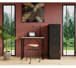 Tabouret Dactylo Archi Bois Et Noir Chaise Fauteuil Bureau But