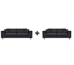 Canapé 3 2 Places Bilbo Gris Anthracite