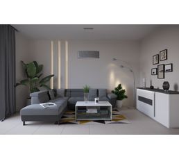 Canapé Dangle Réversible William Ii Tissu Et Micro Gris