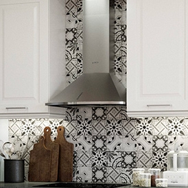 Meuble Haut Blanc Cuisine charme hotte industrielle  Adele